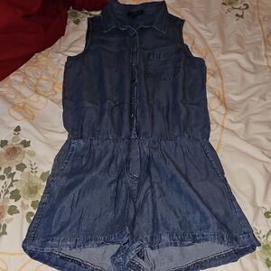 Sleeveless Denim Romper